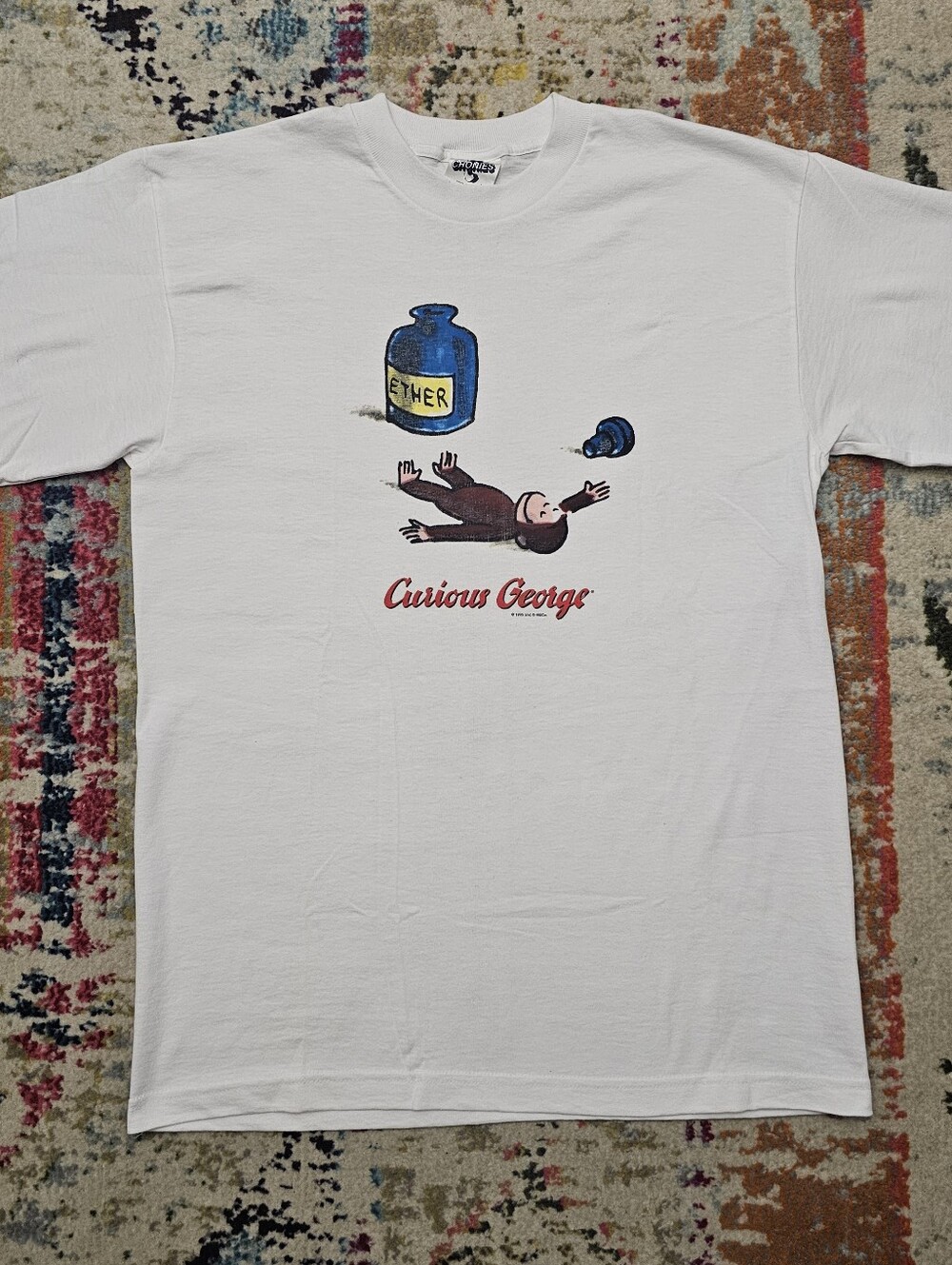 Vintage Cronies 1995 Curious George Ether Men’s Size Large Art Graphic T-shirt